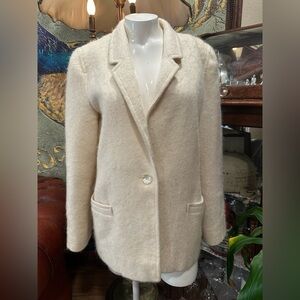 TALBOTS  ( Karen ) WOOL Cream Blazer with Tailored Fit and Classic Design